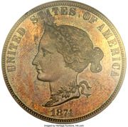 10 Dollars "1874 Eagle" (Pattern; gold) - Obverse
