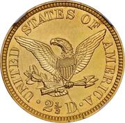 2½ Dollars "Quarter Eagle" (Pattern; Gilt Copper) - Reverse