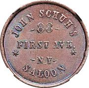 Cent - Civil War Merchant Token - John Schuh's Saloon (New York City, New York) - Obverse
