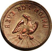 Civil War Patriotic Token- Obverse Brockage-- Union For Ever - Obverse