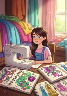 Elara's Stitches of Imagination daily life story for 7-12 years children in English featuring warm themes