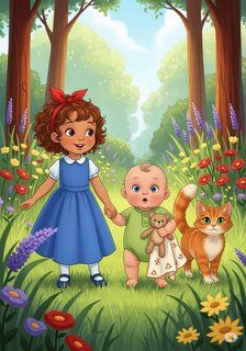 Zara and Leo’s Garden Adventure daily life story for 3-6 years children in English featuring warm themes