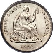 ½ Dime - "Seated Liberty Half Dime" (obverse legend) - Obverse