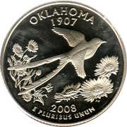 ¼ Dollar "Washington Quarter" (Oklahoma) - Reverse