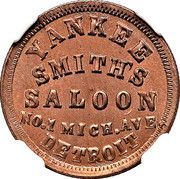 Civil War Merchant Token - Yankee Smith's Saloon (Detroit, Michigan) - Obverse