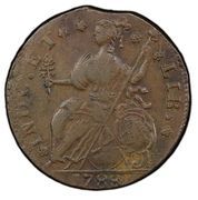 ½ Penny - Copper "Draped Bust Left" - Reverse