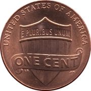 1 Cent "Lincoln Cent - Shield Reverse" - Reverse