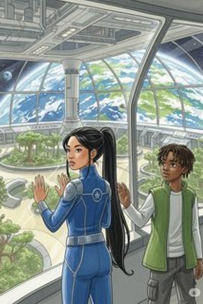 Galactic Guardians: The Echoes of Earth sci-fi story for 7-12 years children in English featuring inspiring themes