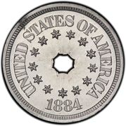 5 Cents "1884 Nickel" (Pattern; aluminium) - Obverse