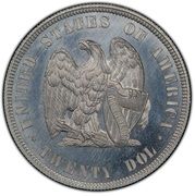 20 Dollars "1872 Double Eagle" (Pattern; aluminium) - Reverse