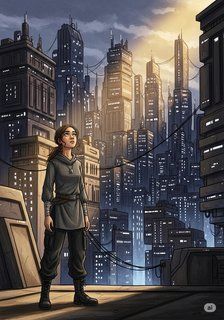 City Without a Sun sci-fi story for 13-18 years children in English featuring tense themes
