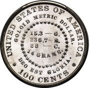 1 Dollar "1880 Goloid Metric Dollar" (Pattern; Aluminium) - Reverse