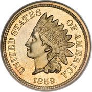 1 Cent "Indian Head Cent" (without shield) - Obverse