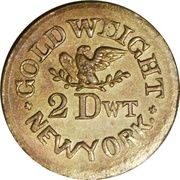 2 Dwt - Civil War Token (Silver Mine Gold Weight Muling) - Reverse