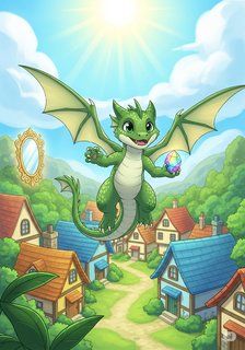 Brave Benny and the Magic Mirror fantasy story for 3-6 years children in English featuring inspiring themes