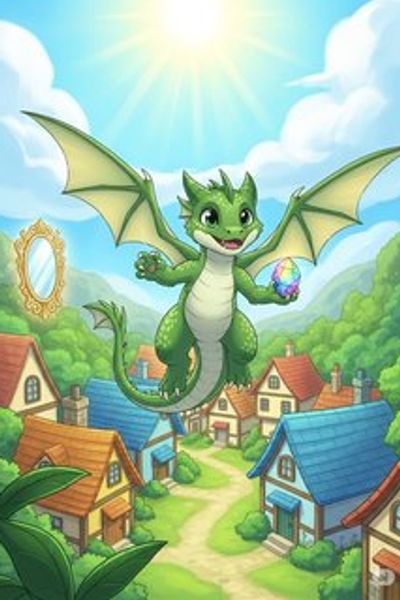 Brave Benny and the Magic Mirror fantasy story for 3-6 years children in English featuring inspiring themes