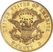 20 Dollars (Liberty Head - Double Eagle, No motto, Paquet reverse) - Reverse