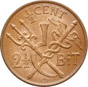 ½ Cent / 2½ Bit - Christian IX - Reverse