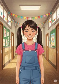 Elara's Brave School Day educational story for 7-12 years children in English featuring warm themes