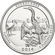 ¼ Dollar "Washington Quarter" (Everglades National Park, Florida - Silver 5 oz Bullion) - Reverse