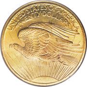 20 Dollars (Saint-Gaudens - Double Eagle, No motto) - Reverse