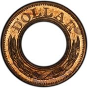 1 Dollar "1852 Gold Dollar" (Pattern; copper-nickel) - Reverse