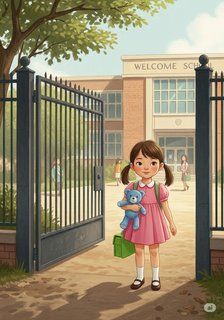 Sammy's New School Adventure! daily life story for 7-12 years children in English featuring warm themes