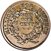 Cent - Hard Times Token - Millions For Defence (Large Date) - Reverse