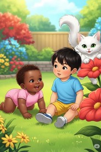 Sunny Days with Mia and Leo daily life story for 3-6 years children in English featuring joyful themes