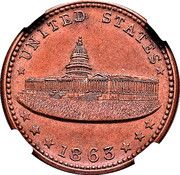 Cent - Civil War Merchant Token - E.W. Atwood Book Dealer (Bridgeport, Connecticut) - Reverse