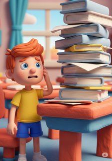 Clay's Homework Adventure educational story for 7-12 years children in English featuring inspiring themes