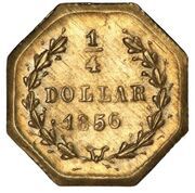 ¼ Dollar California Territorial Gold (Coronet Head) - Reverse