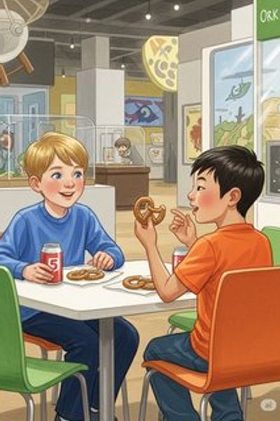 Jimmy and Charlie's Pretzel Problem daily life story for 3-6 years children in English featuring warm themes