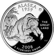 ¼ Dollar "Washington Quarter" (Alaska - Silver Proof) - Reverse