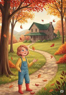 Rowan and the Autumn Harvest educational story for 7-12 years children in English featuring warm themes