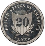 20 Cents "1875" (Pattern; aluminium) - Reverse