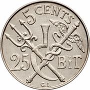 5 Cents / 25 Bit - Christian IX - Reverse