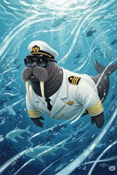 The Brave Walrus and the Battle for Free Data fantasy story for 13-18 years children in English featuring inspiring themes