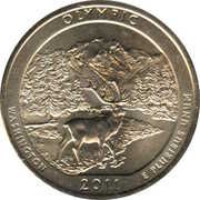 ¼ Dollar "Washington Quarter" (Olympic National Park, Washington) - Reverse