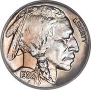 5 Cents "Buffalo Nickel" (flat ground) - Obverse