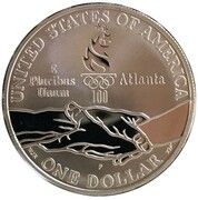 1 Dollar (Centennial Olympic Games, Gymnastics) - Reverse