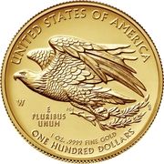 100 Dollars ("American Liberty High Relief Gold") - Reverse