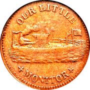 Civil War Token - Our Little Monitor - Obverse