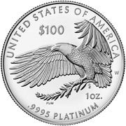 100 Dollars "American Platinum Eagle" (Bullion Coinage) - Reverse