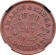 Cent - Civil War Merchant - Marsh and Miner, Vest Manufacturing (Cincinnati, OH) - Obverse