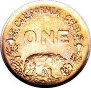 1 Dollar - California Territorial Gold (Indian and Bear) - Reverse