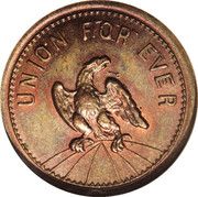 Civil War Patriotic Token- Obverse Brockage-- Union For Ever - Reverse