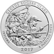 ¼ Dollar "Washington Quarter" (George Rogers Clark National Historical Park, Indiana - Silver 5 oz Bullion) - Reverse