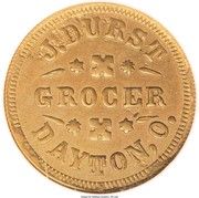 Cent - Civil War Merchant Token - J. Durst Grocer (Dayton, Ohio) - Obverse