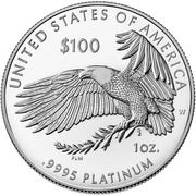 100 Dollars "American Platinum Eagle" (Bullion Coinage) - Reverse